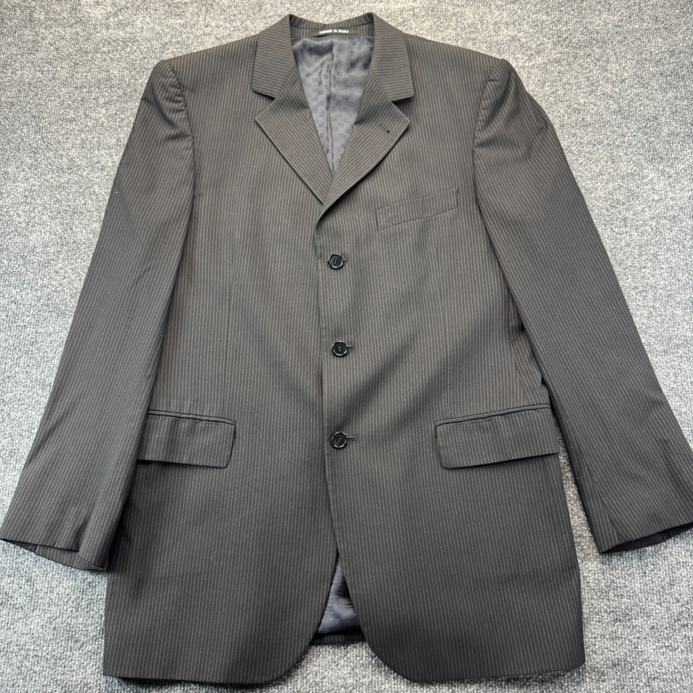 Givenchy 2-Piece Blazer & Pants Suit Men 42 Charcoal Gray Pinstripe Professional